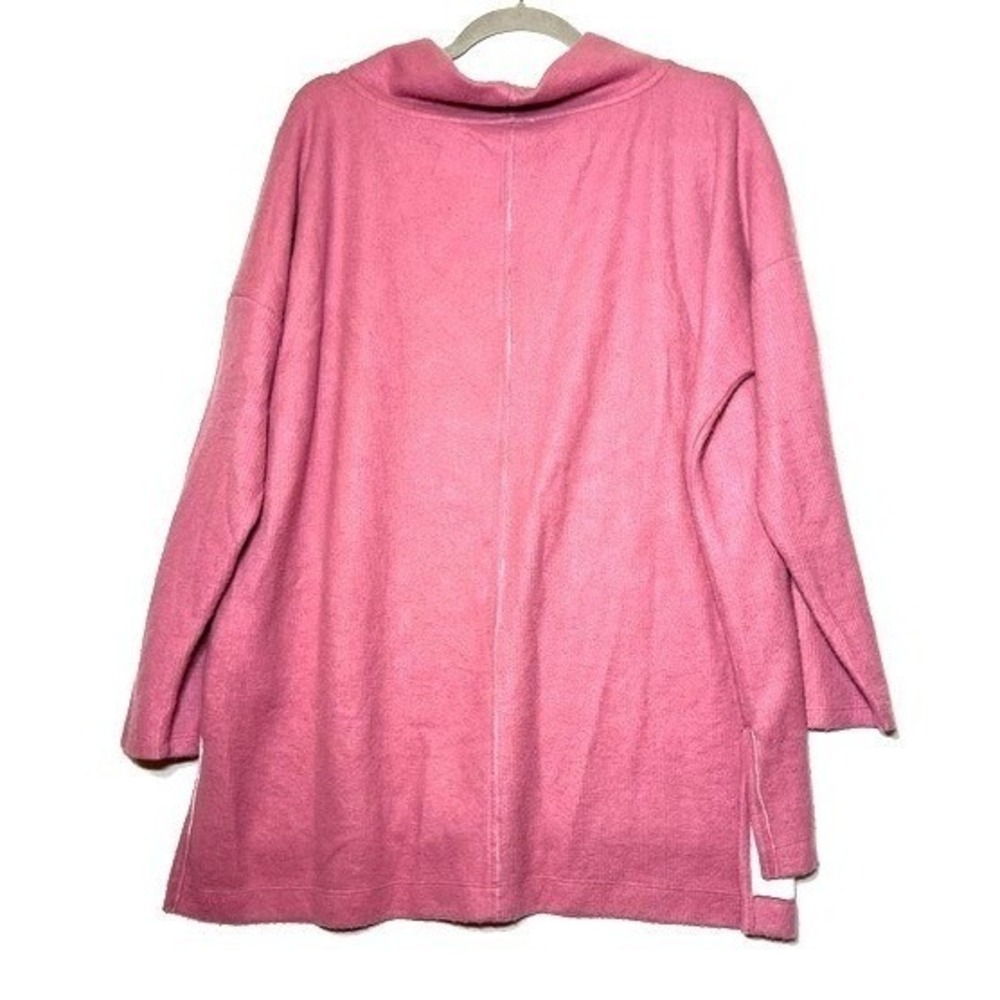 Anthropologie Women's Pink Oversized Super Soft Mock Turtle Neck Sweater Sz L - Picture 2 of 6